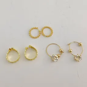 14Fashions Nose Ring And Earrings Jewellery Combo - 1003810