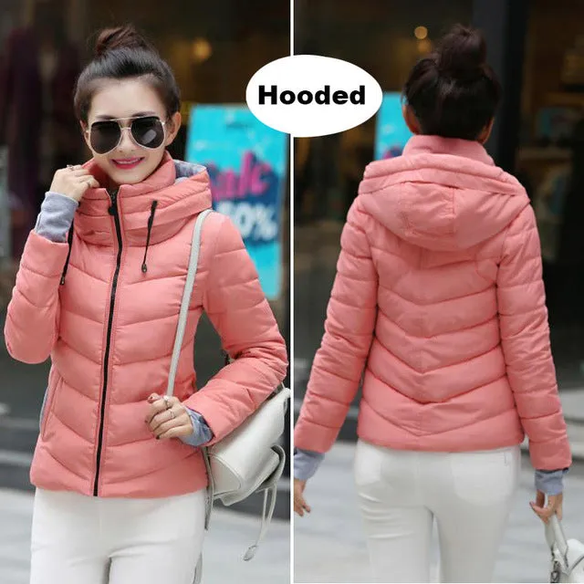 2018 new ladies fashion coat winter jacket women outerwear short wadded jacket female padded parka women's overcoat