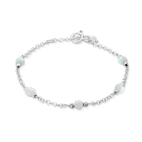 925 Silver Opal Bracelet - Handmade October Birthstone Gift