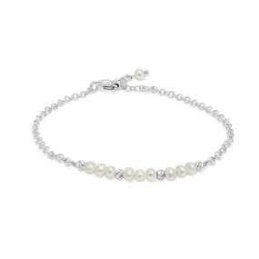 925 Silver Pearl Bracelet - June Birthstone Gift for Her