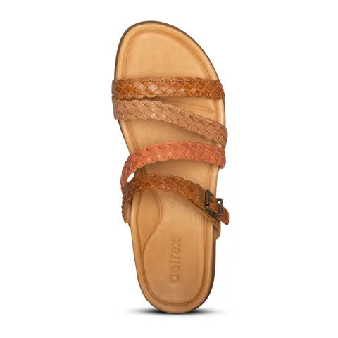 Aetrex Brielle Slide Sandal (Women) - Brown