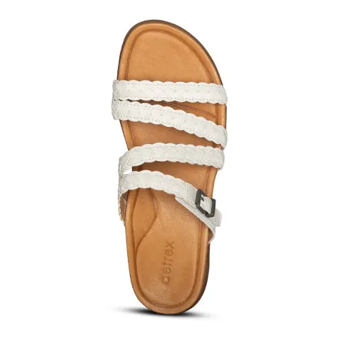 Aetrex Brielle Slide Sandal (Women) - White