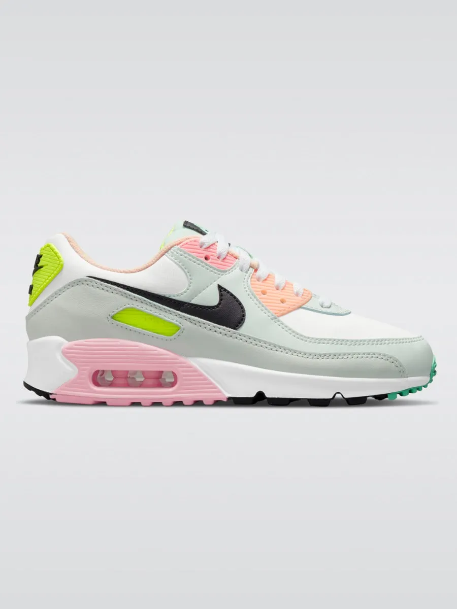 Air Max 90 Sneaker - White/Black-Volt-Green Glow