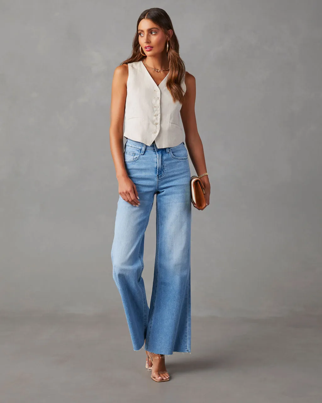 Aleesia Mid Rise Wide Leg Jeans