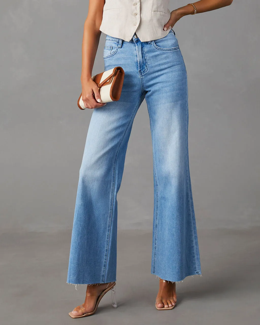 Aleesia Mid Rise Wide Leg Jeans