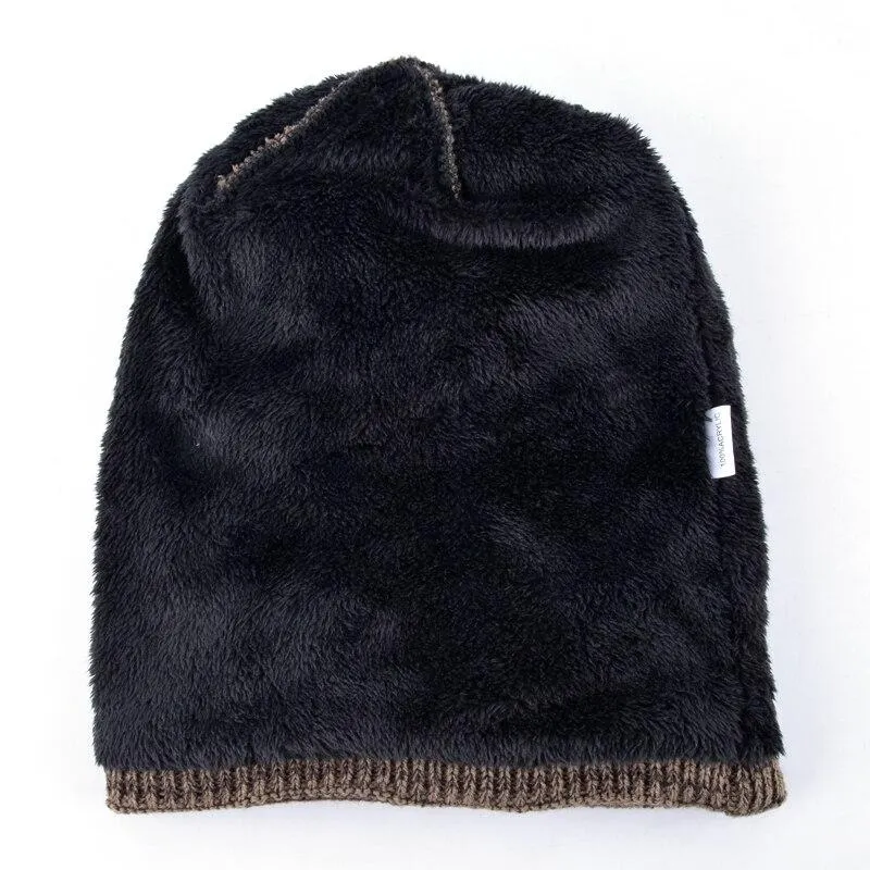 Autumn Winter Plaid Knitted Beanies Hats for Men and Women