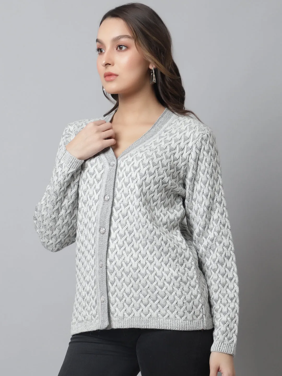 Cantabil  Women Grey Sweater