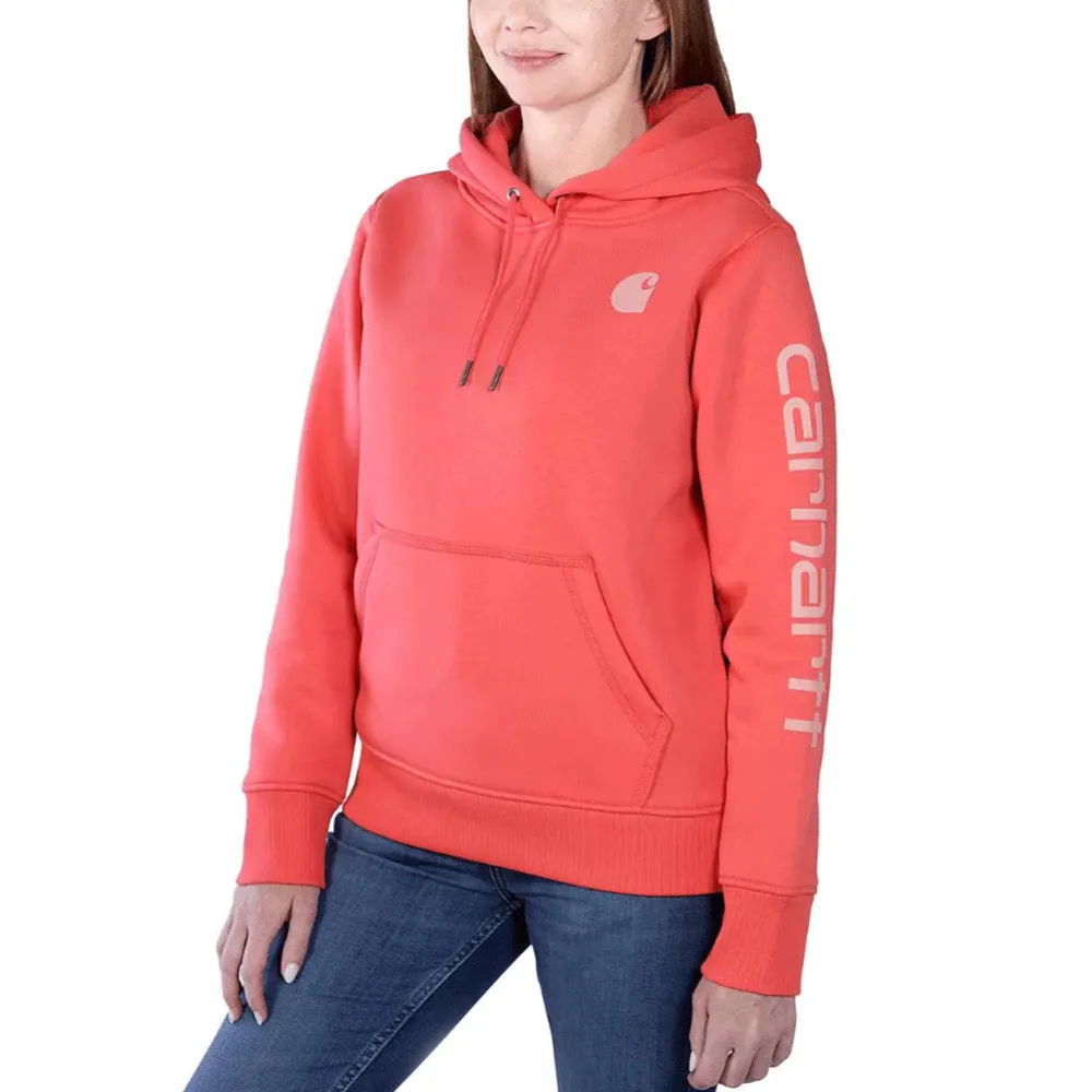 Carhartt 102791 Womens Clarksburg Relaxed Fit Midweight Logo Sleeve Sweatshirt