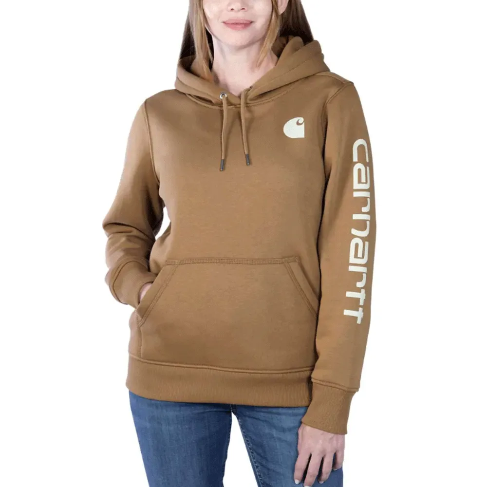 Carhartt 102791 Womens Clarksburg Relaxed Fit Midweight Logo Sleeve Sweatshirt