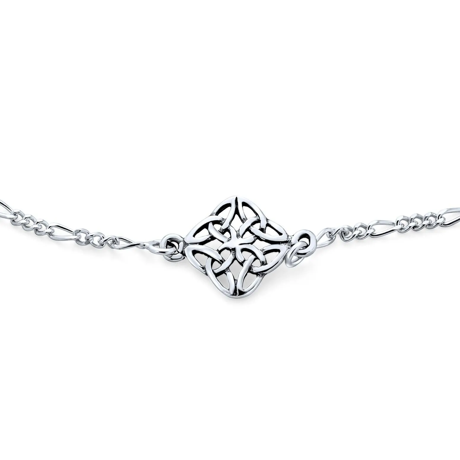 Celtic Triquetra Love Knot Claddagh Heart Anklet Ankle Bracelet Sterling Silver