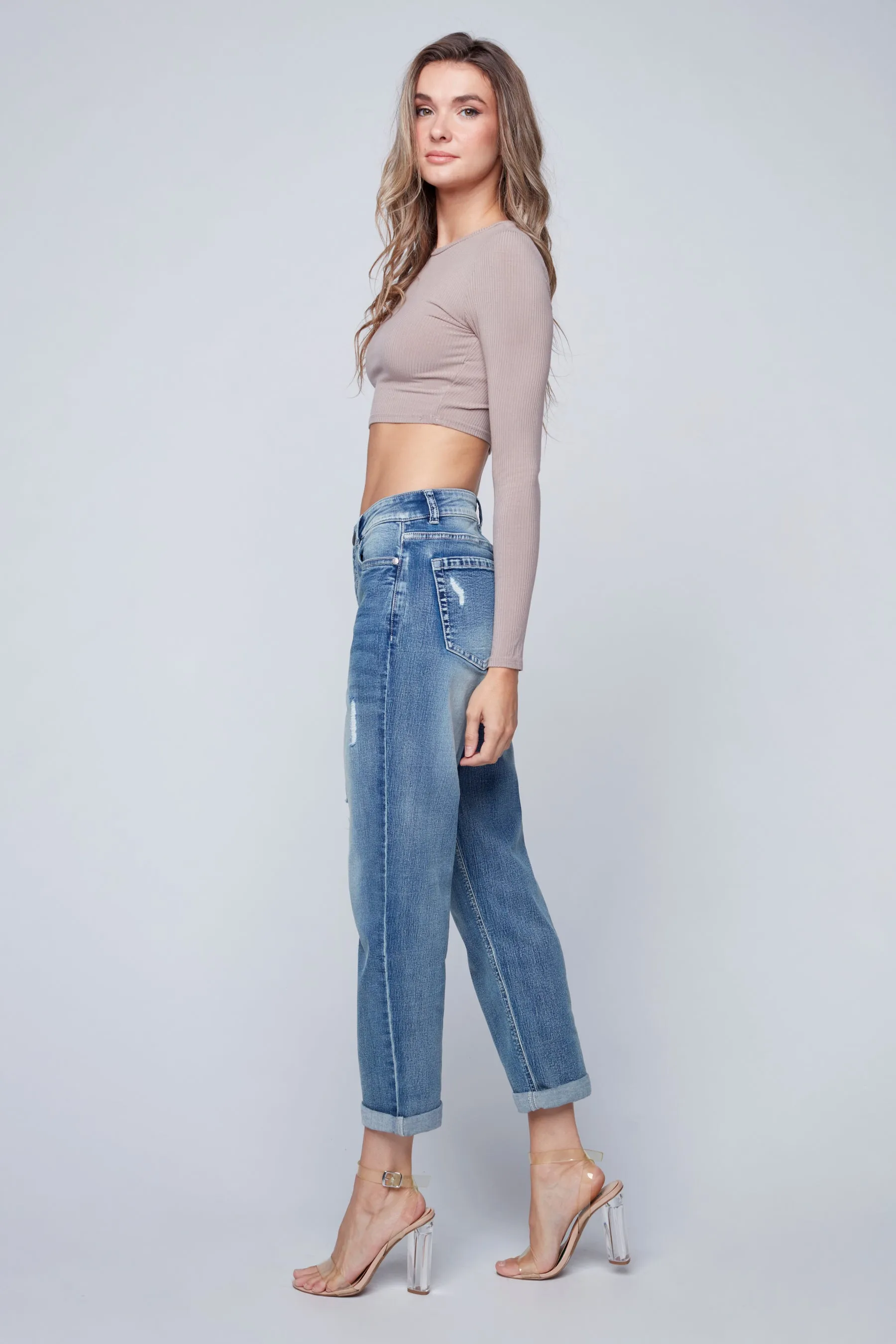 CHARLIE - Boyfriend Jeans - Vintage Light Blue Wash