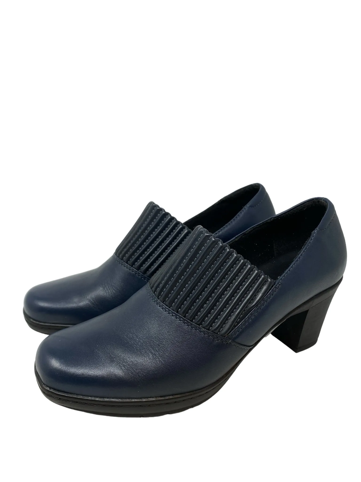 Clarks Women Size 6.5W Navy Heels