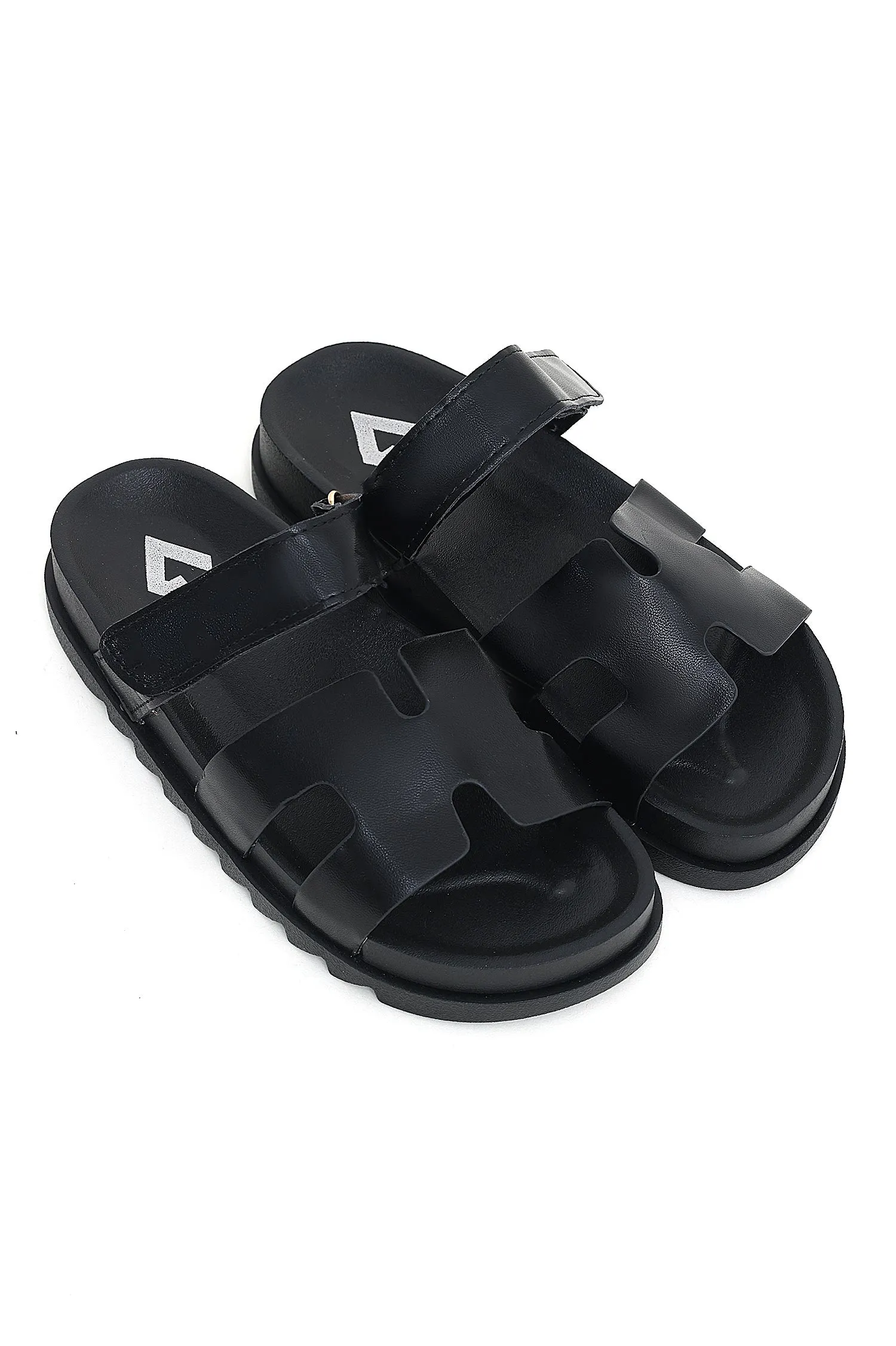 COMFORT STRAP SLIDES-BLACK