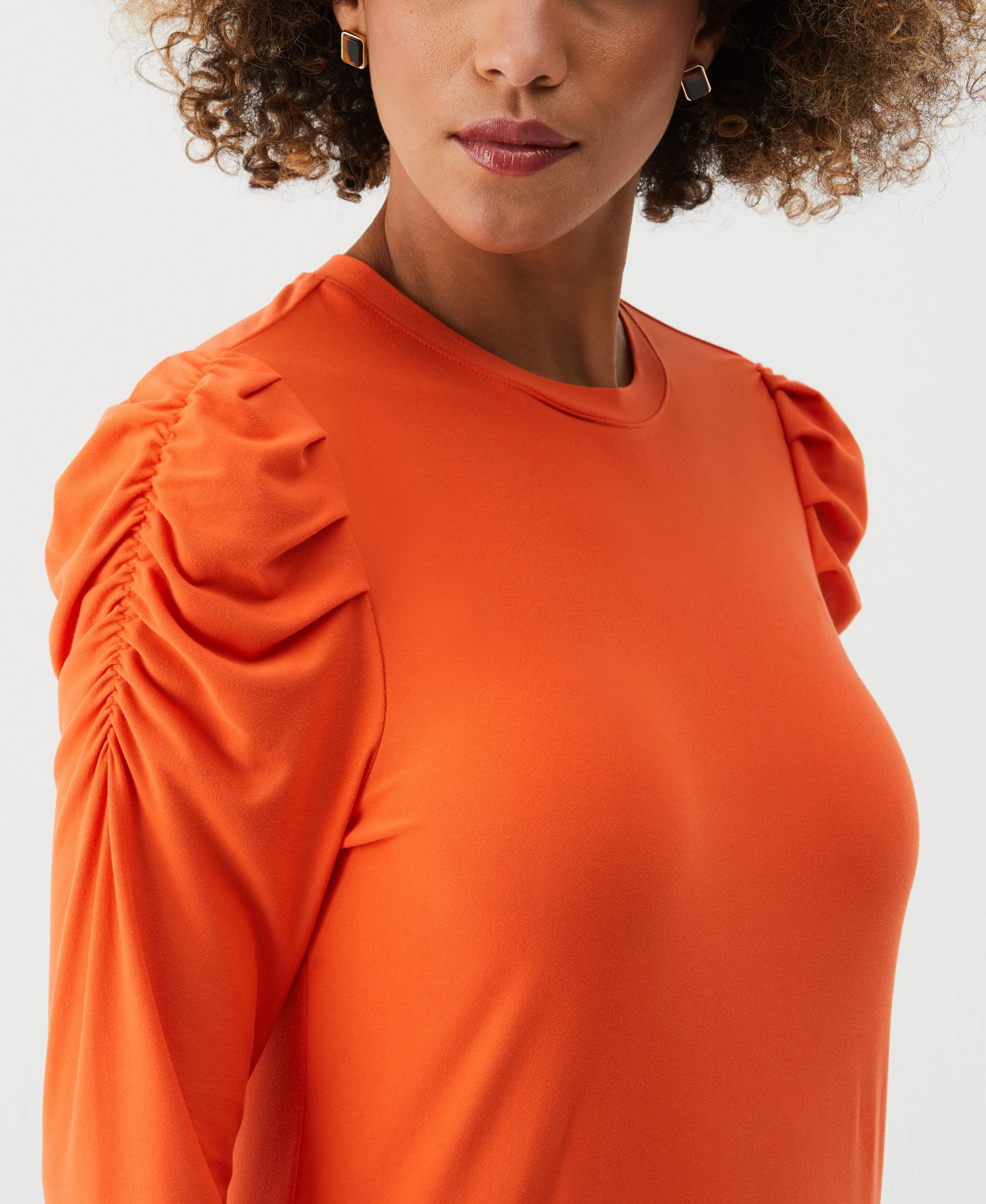 Crew Neck Puff Sleeve Top