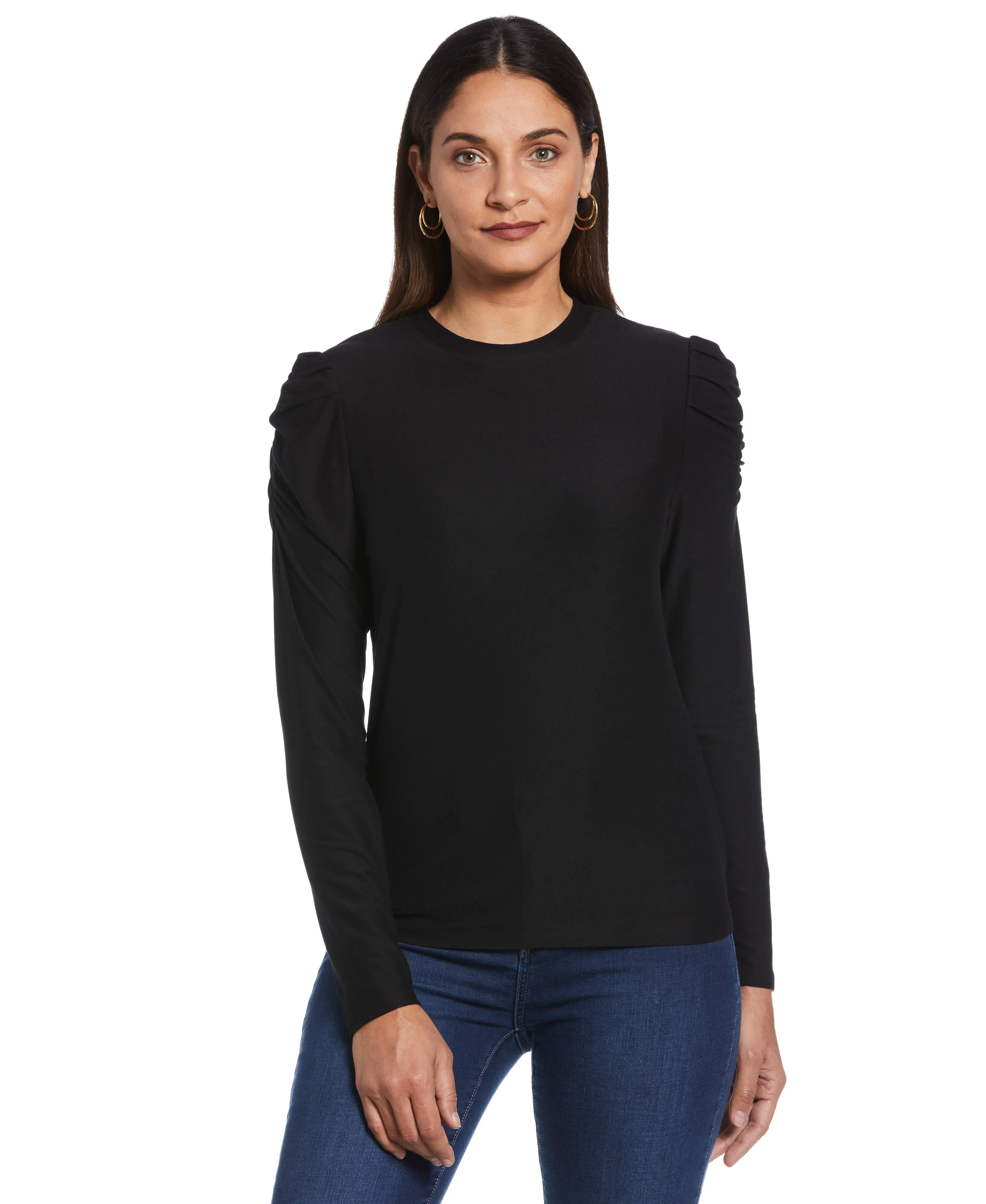 Crew Neck Puff Sleeve Top