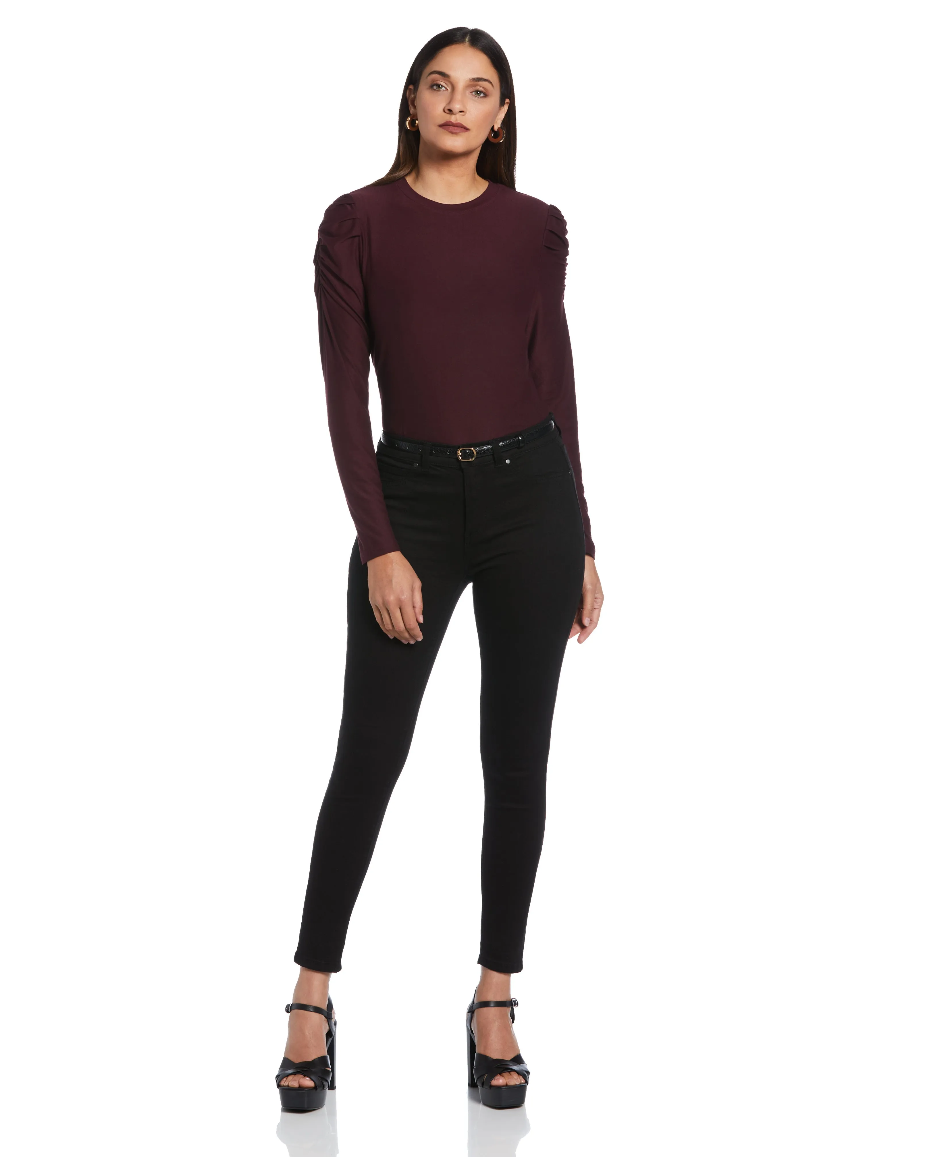 Crew Neck Puff Sleeve Top