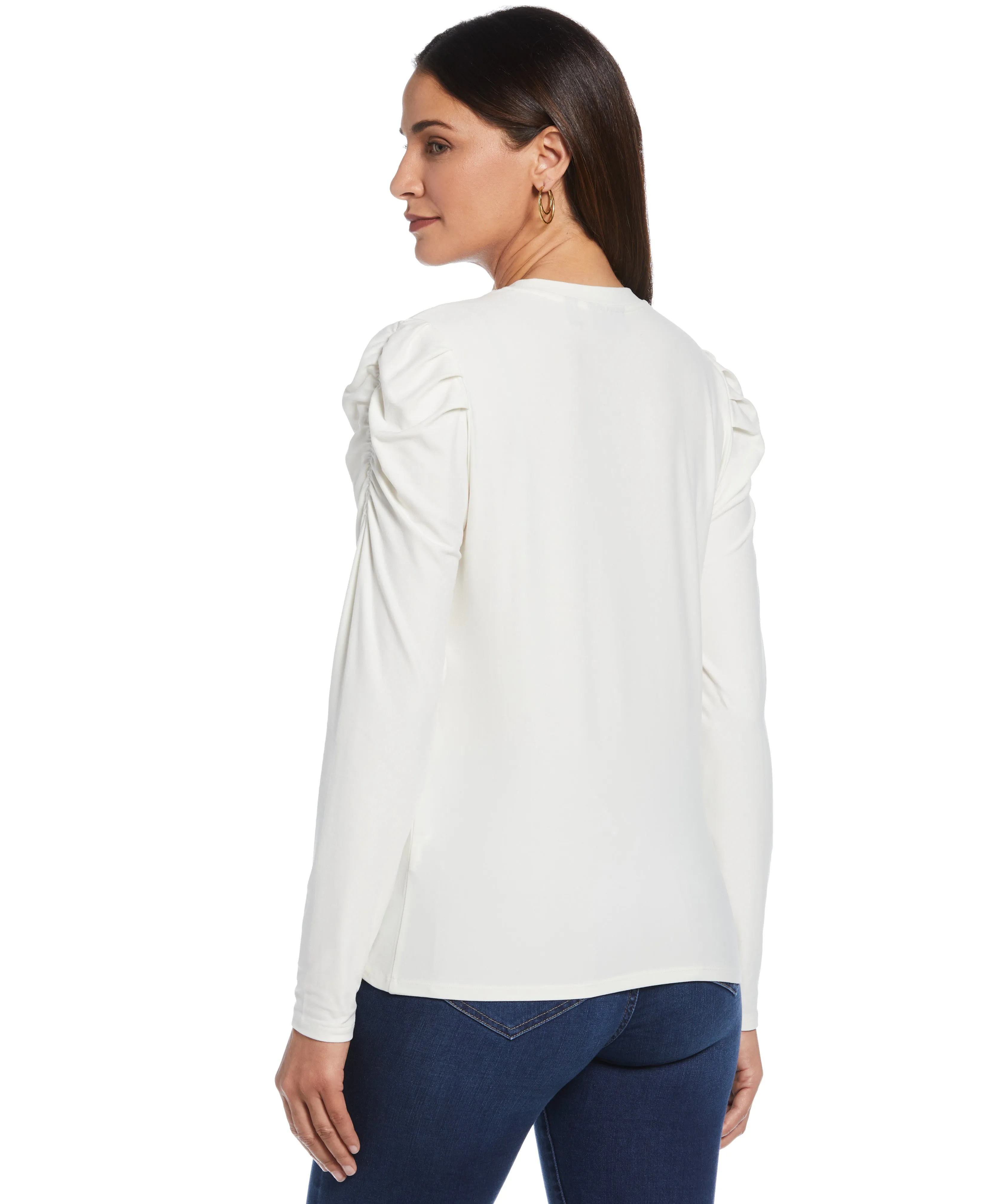 Crew Neck Puff Sleeve Top