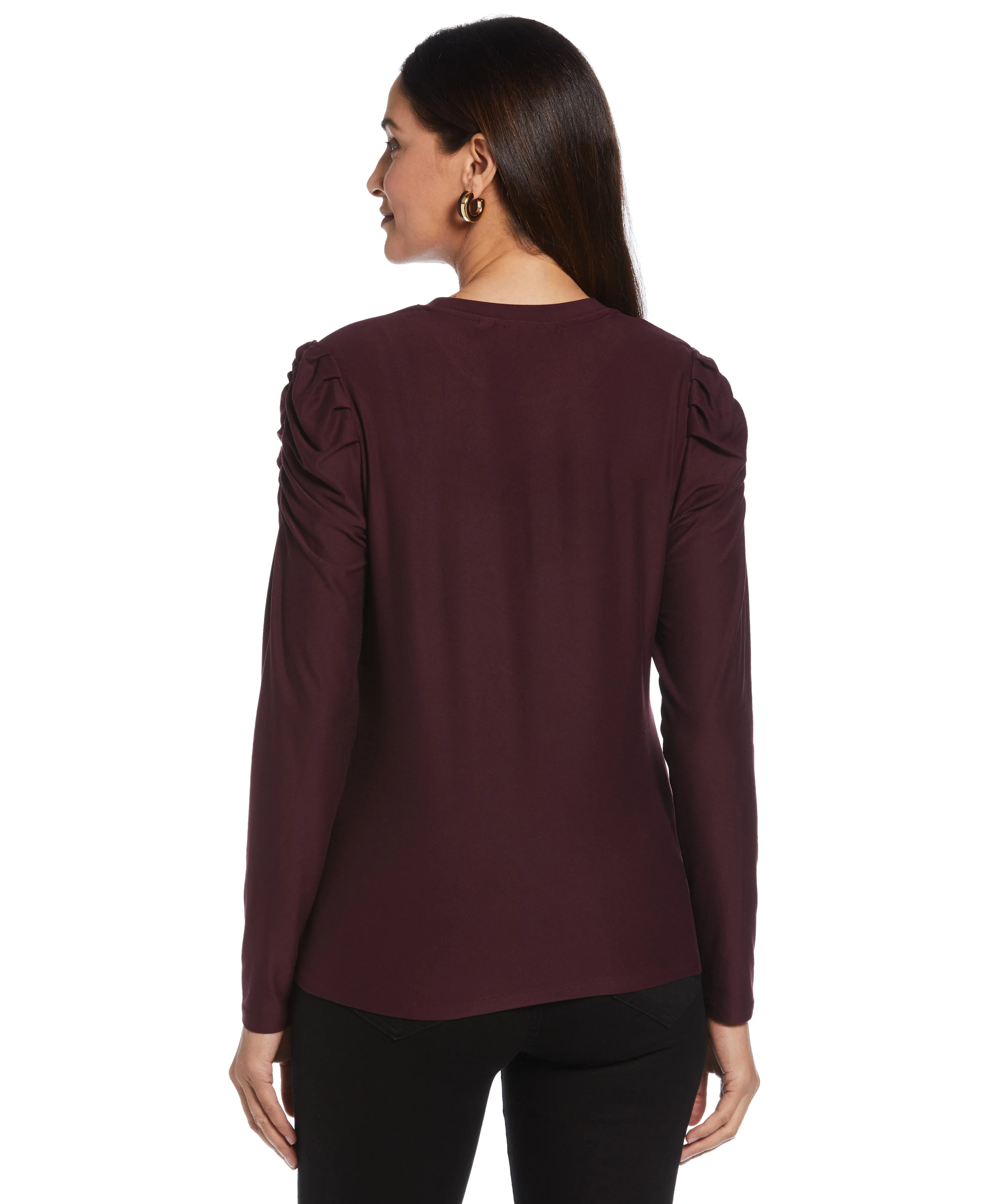 Crew Neck Puff Sleeve Top