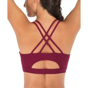 Crisscross Back Removable Cups Yoga Bra