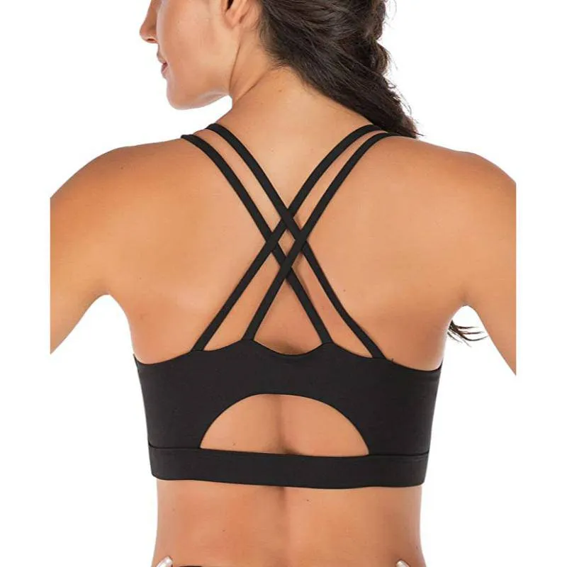 Crisscross Back Removable Cups Yoga Bra