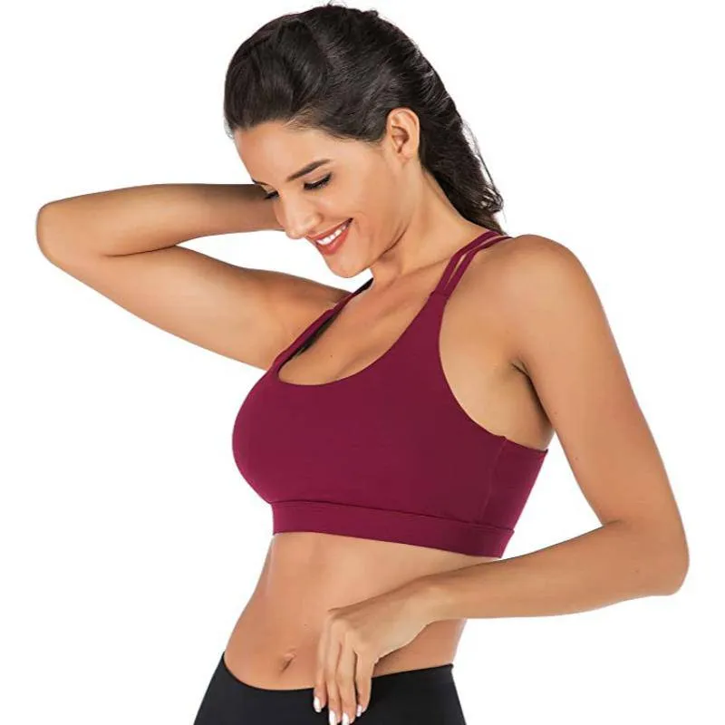 Crisscross Back Removable Cups Yoga Bra