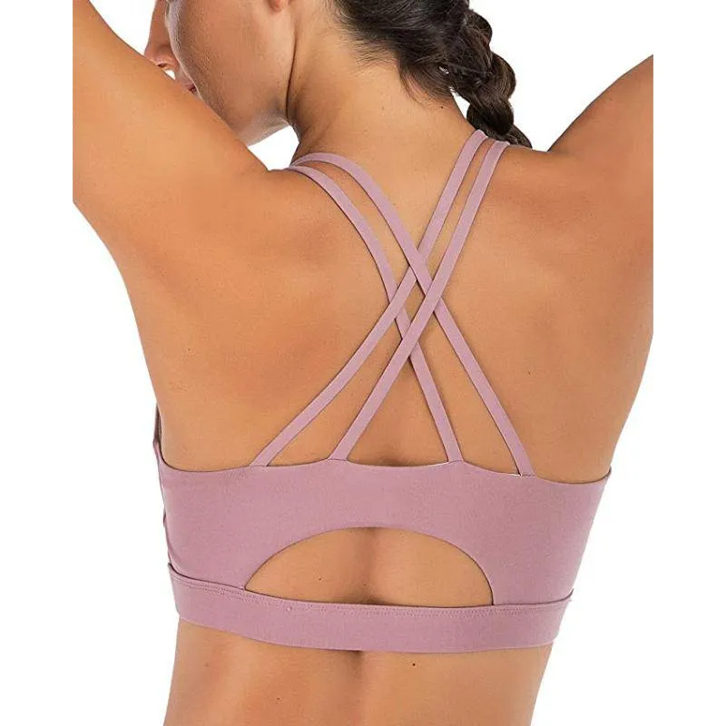 Crisscross Back Removable Cups Yoga Bra