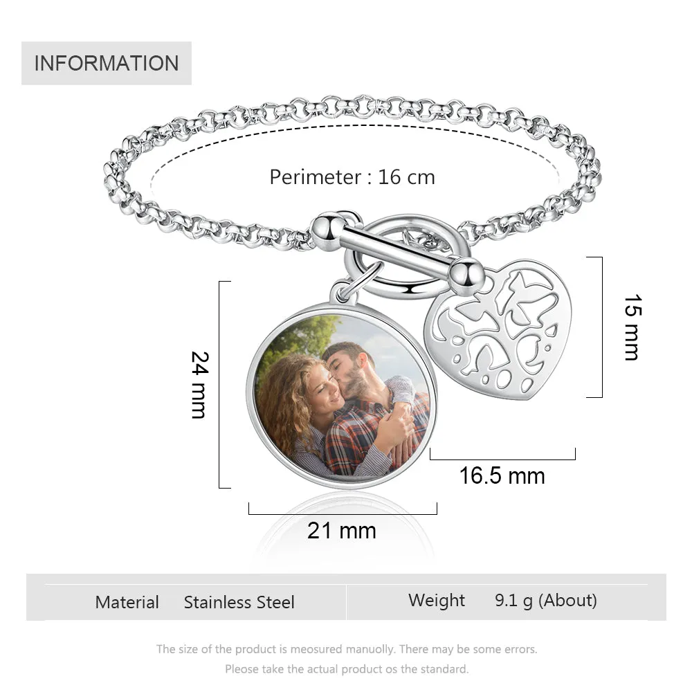 Custom Photo Charm Bracelet For Women