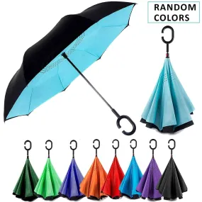 Double Layer Inverted Reversible Umbrella (Multicolor)