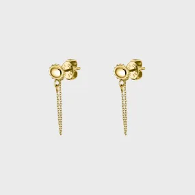 Essentielle Chain Stud Earrings, Gold Colour