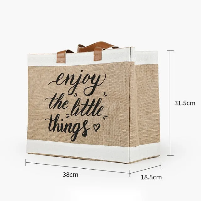 High Quality Women Linen Luxury Tote Large Capacity Female Casual Shoulder Bag Lady Daily Handbag Fresh Beach Shopping Bag