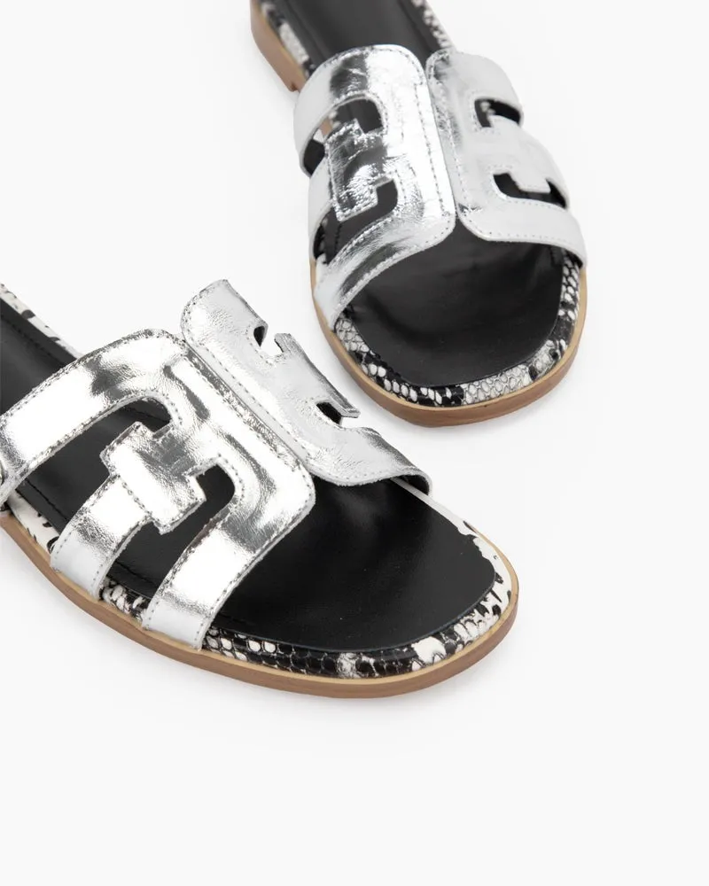 Hollow Out One-line Flat Sandals