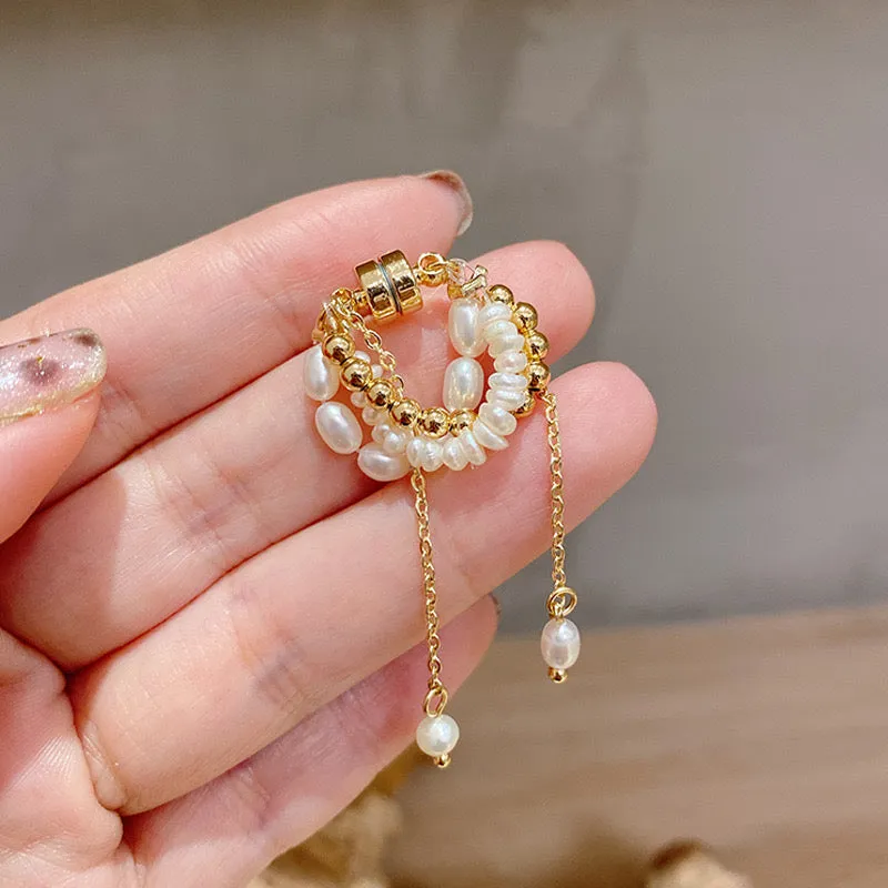 Just Lil Things  white & gold Pin Earrings