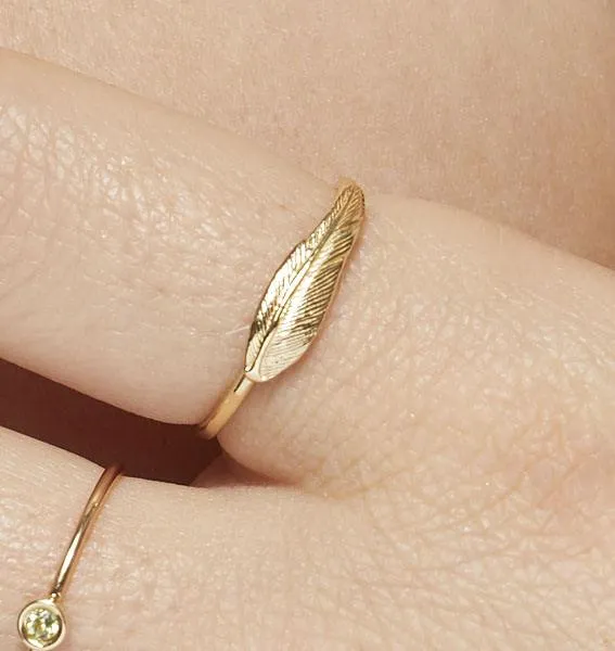 Large Feather Stacking Ring