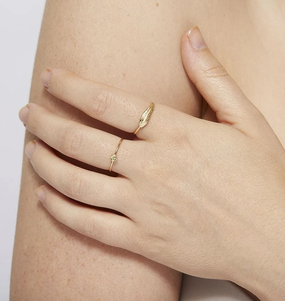 Large Feather Stacking Ring