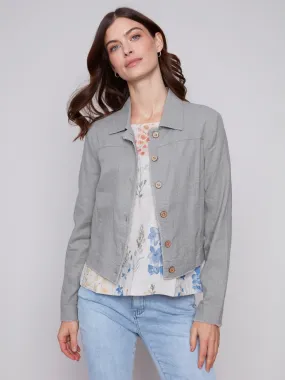 Linen Blend Jacket - Celadon