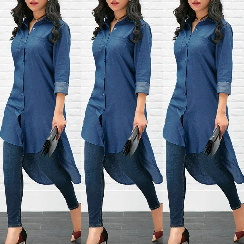 Long Denim Loose Shirt