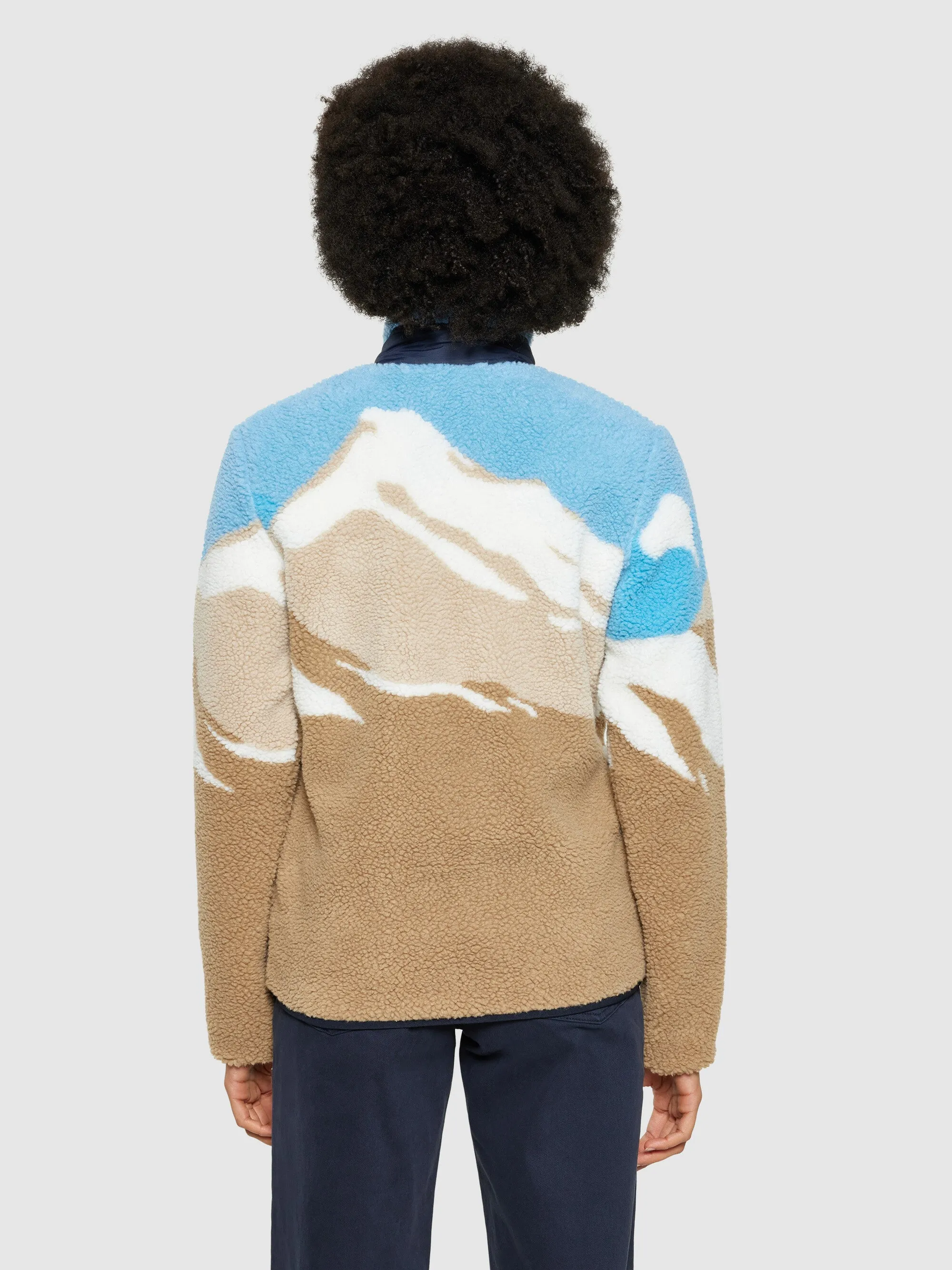 Loose mountain teddy jacket - GRS/Vegan - Blue