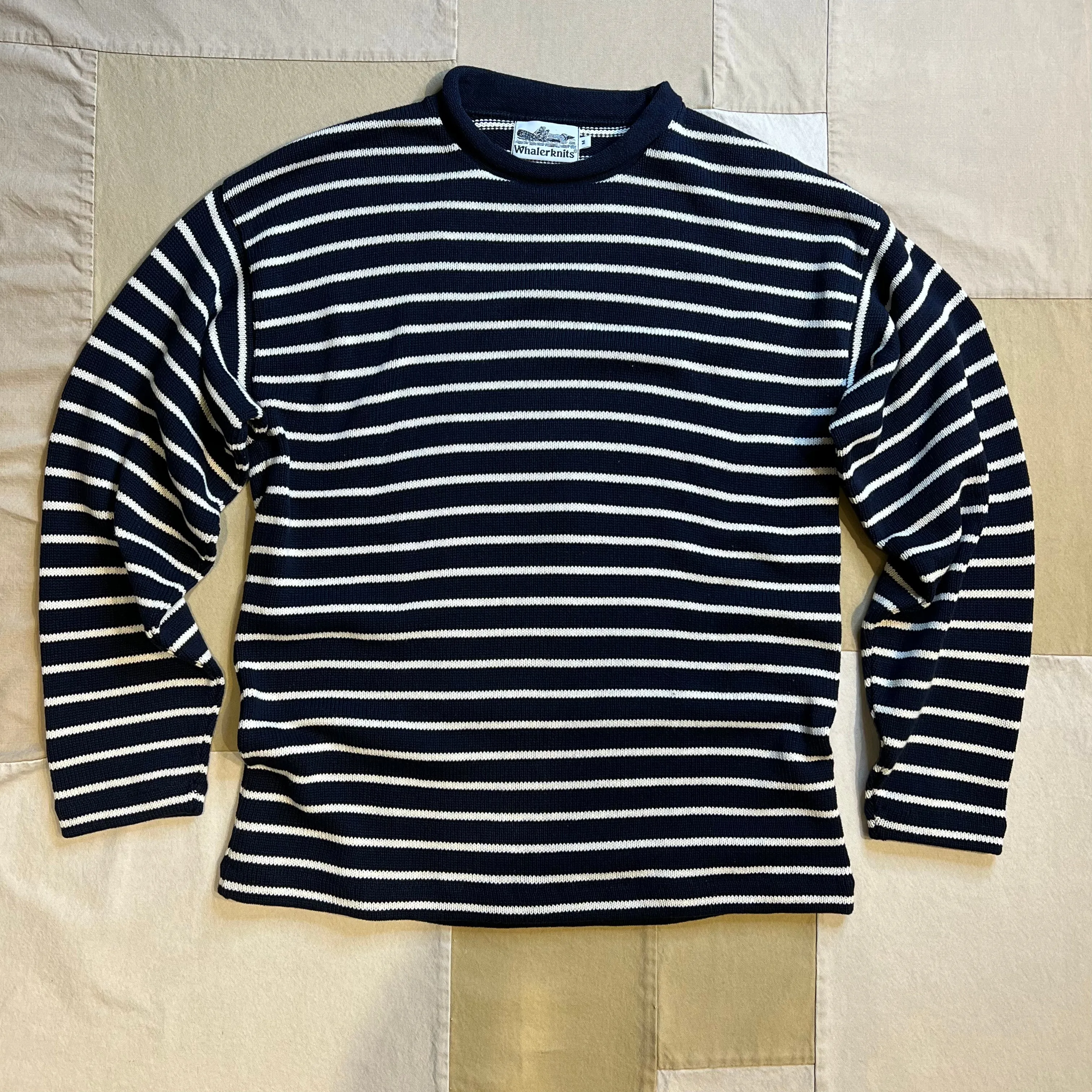 Nantucket Striped Roll Neck Sweater, Navy/Natural Stripe