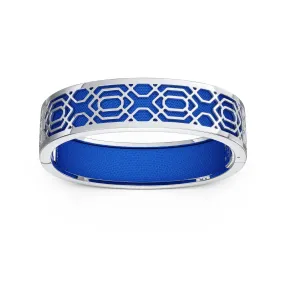 Peranakan Grace Bangle - Celestial Blue - Sterling Silver