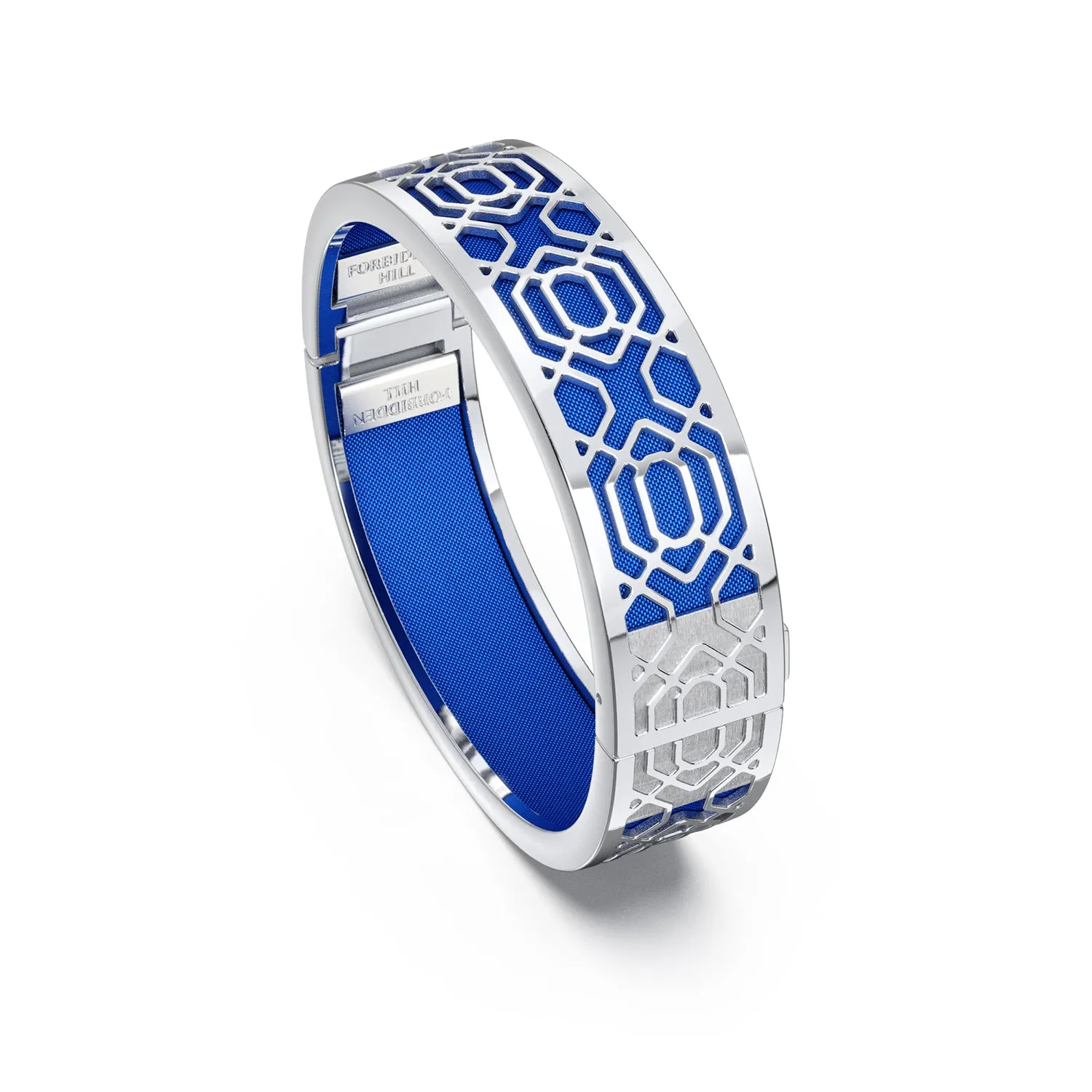 Peranakan Grace Bangle - Celestial Blue - Sterling Silver