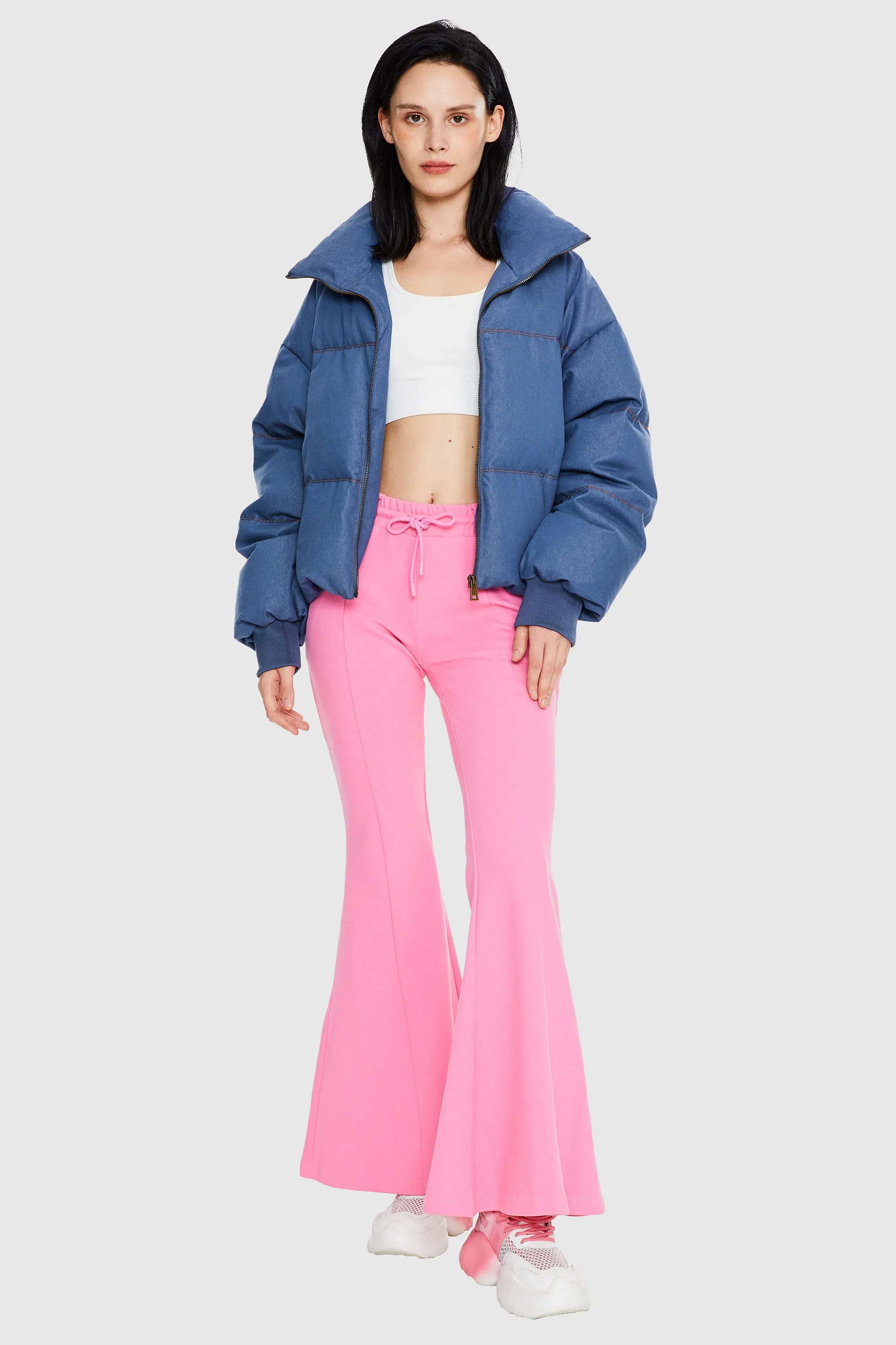 Puff-O O-Lab Cropped Denim Puffer Jacket