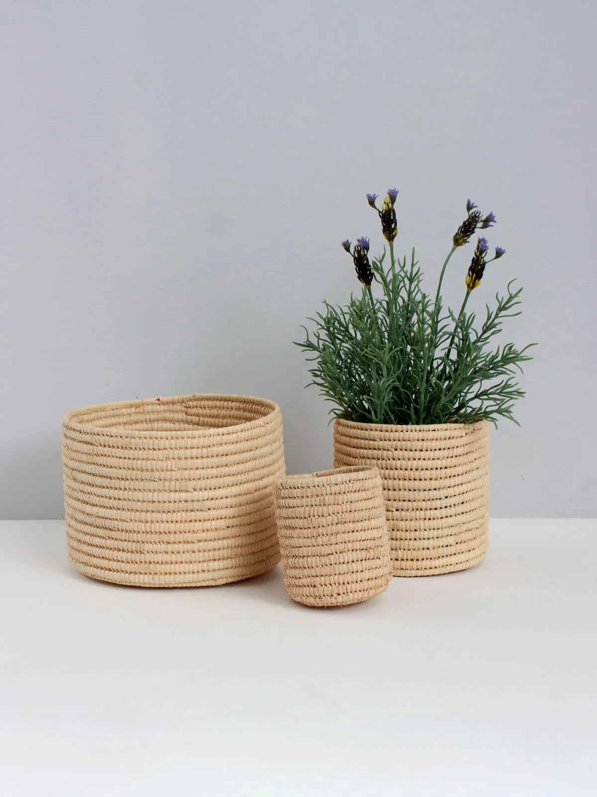 Raffia Storage Pots, Natural