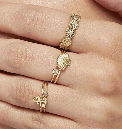 Scallop Shell Stacking Ring