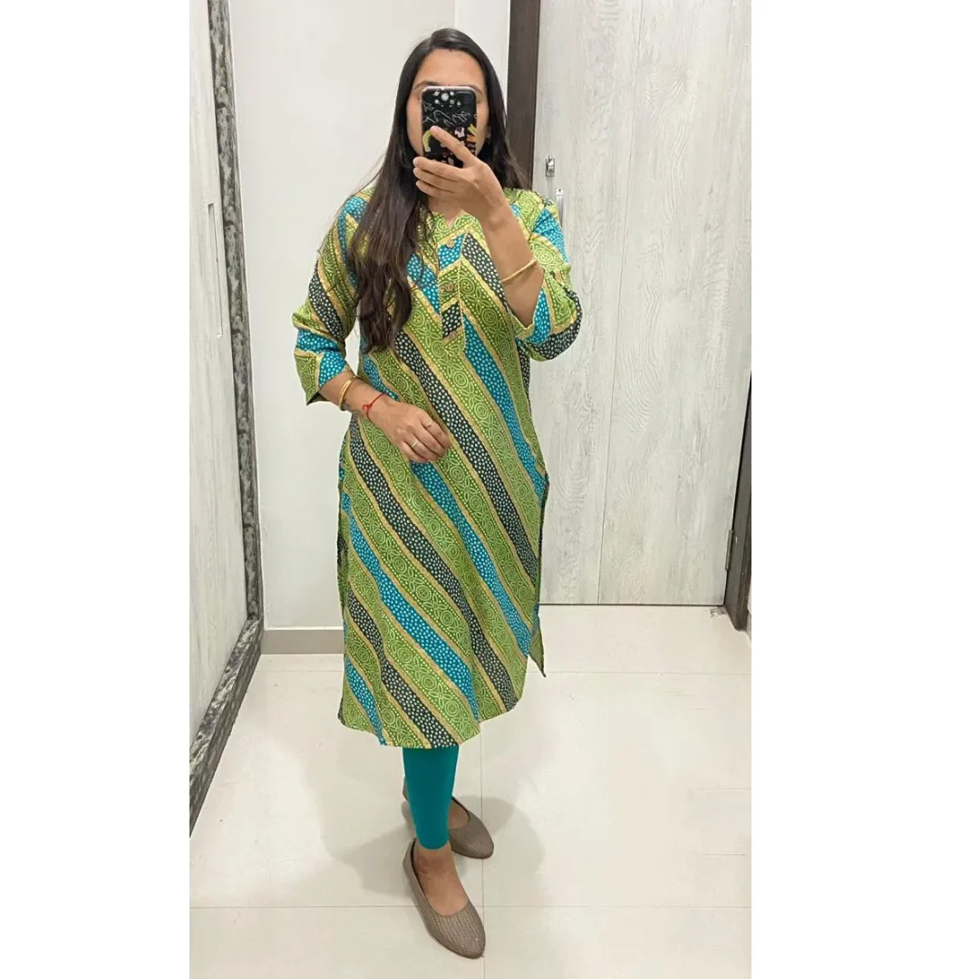 Selfie Lehariya Straight Women Kurti