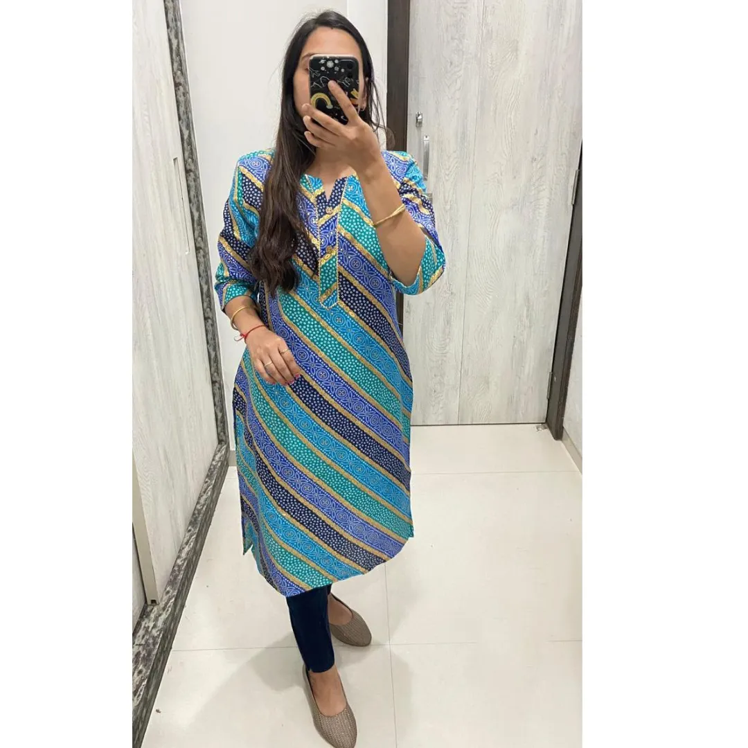 Selfie Lehariya Straight Women Kurti