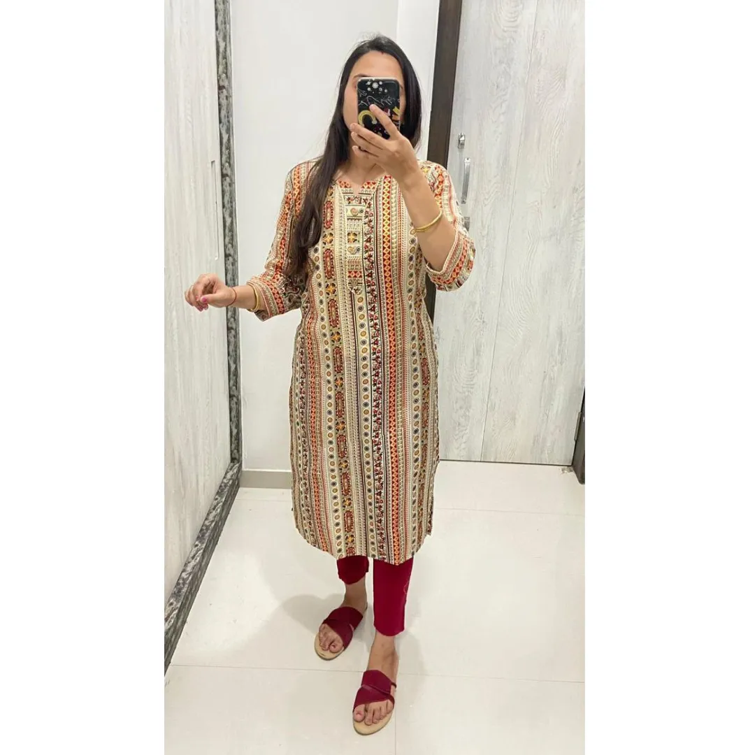 Selfie Lehariya Straight Women Kurti