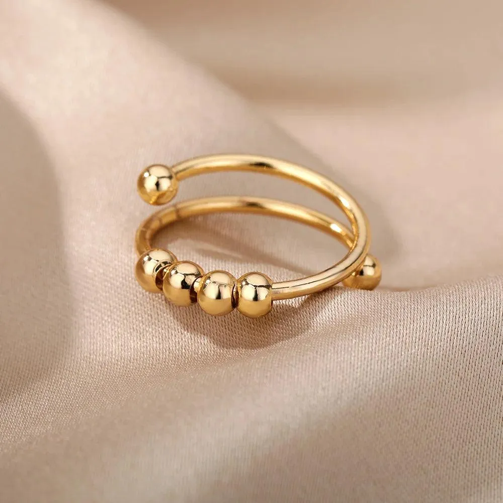 Stainless Steel Rings for Women Aesthetic Heart Gold C