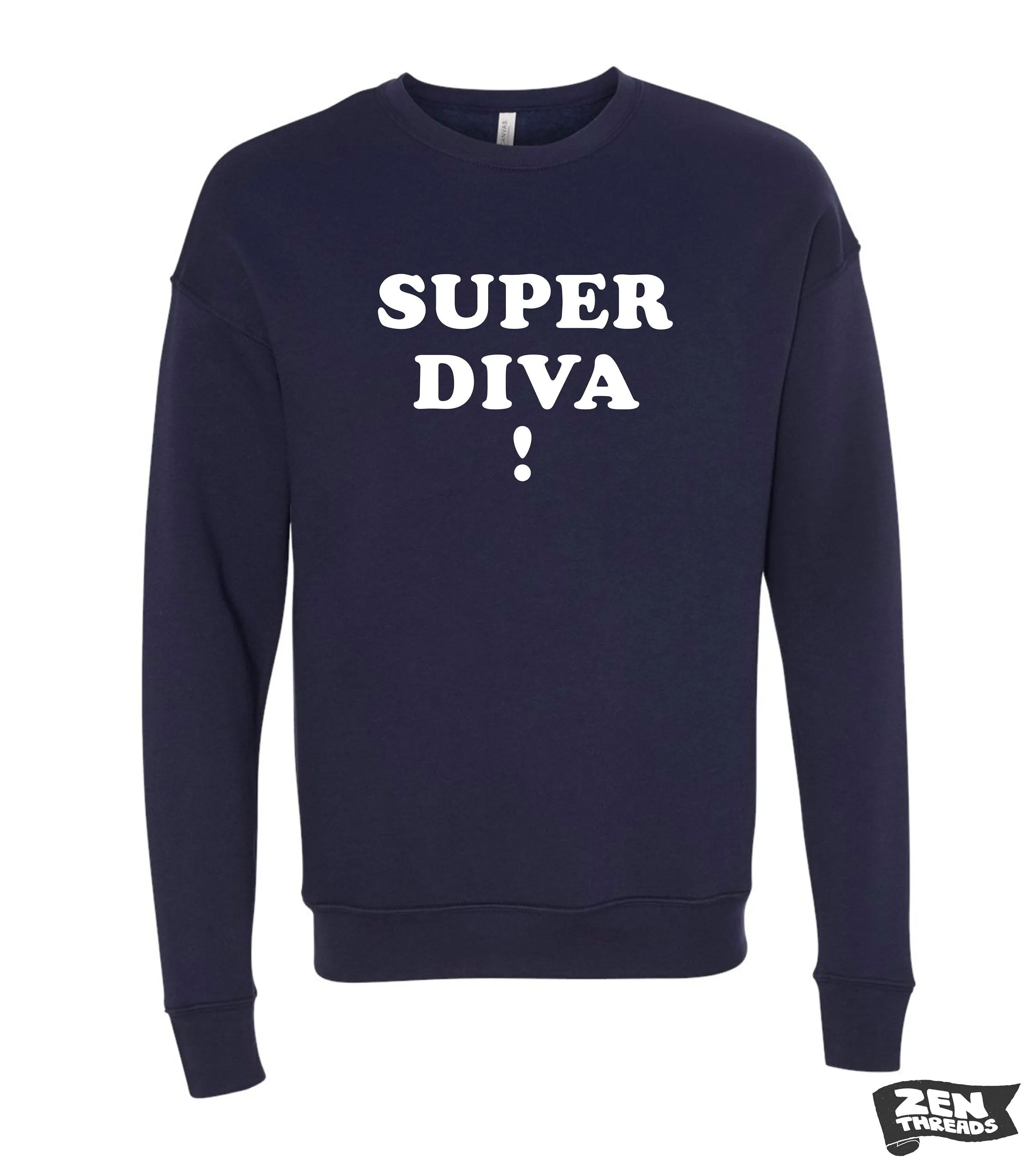 Unisex SUPER DIVA I Dissent Pullover Fleece Crew Bella Canvas Drop Shoulder Classic Sweatshirt RBG