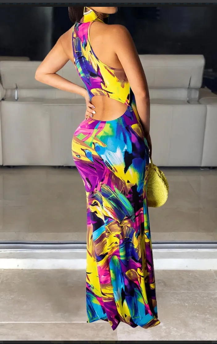 VIBRANT SPICE LONG DRESS