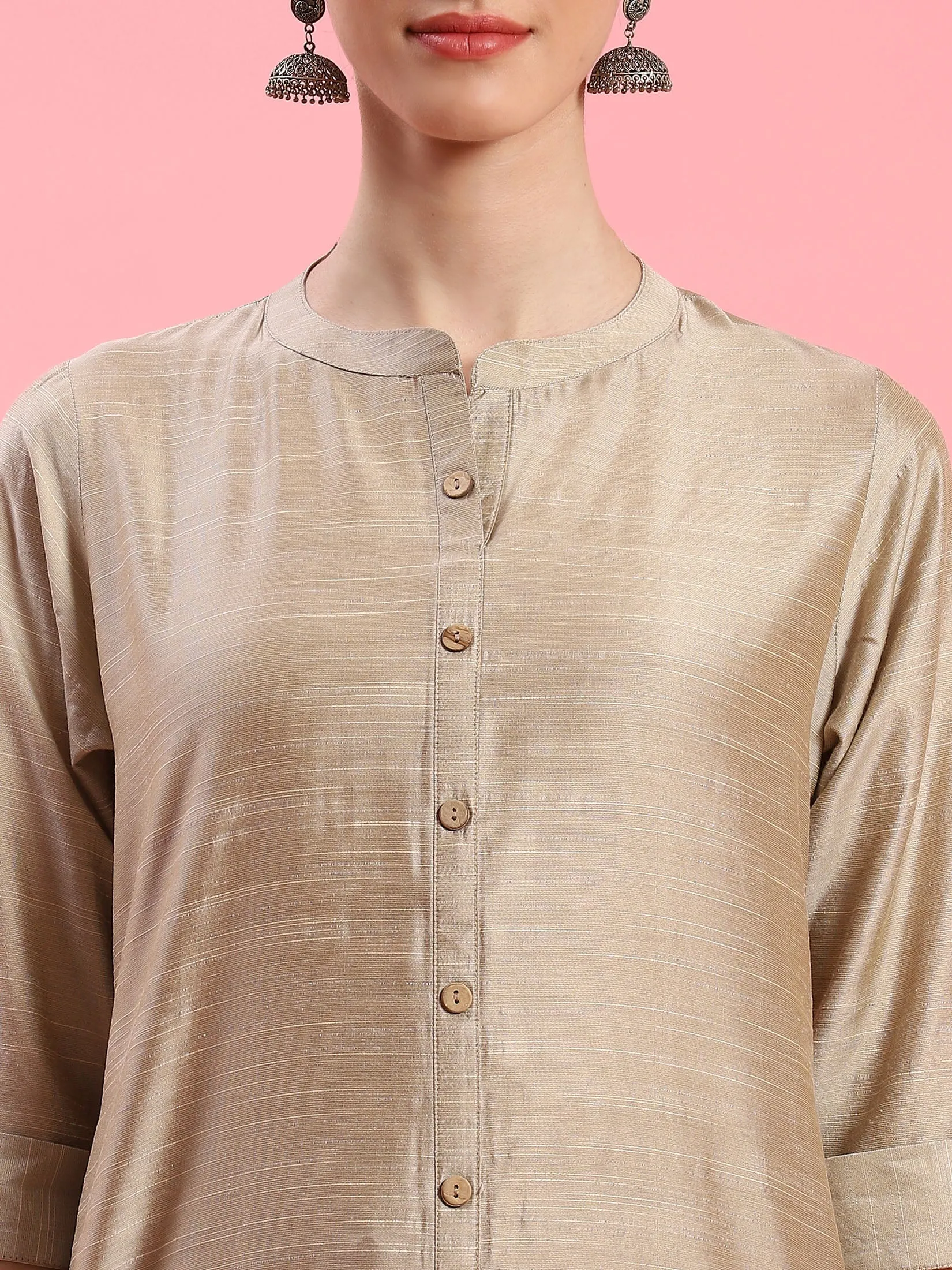 Women Beige Straight Kurta